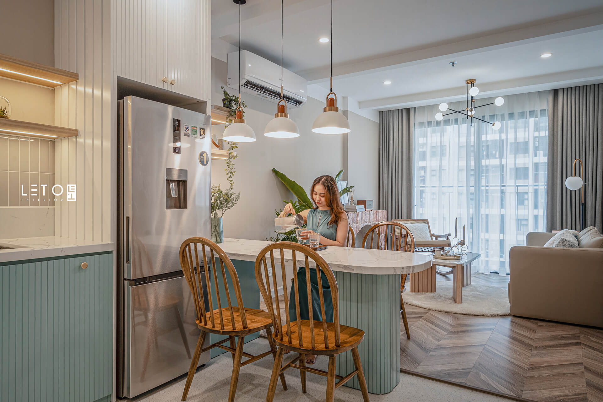 Gợi Ý Thiết Kế Căn Hộ Chung Cư 50m2 2 Phòng Ngủ - Leto Interior