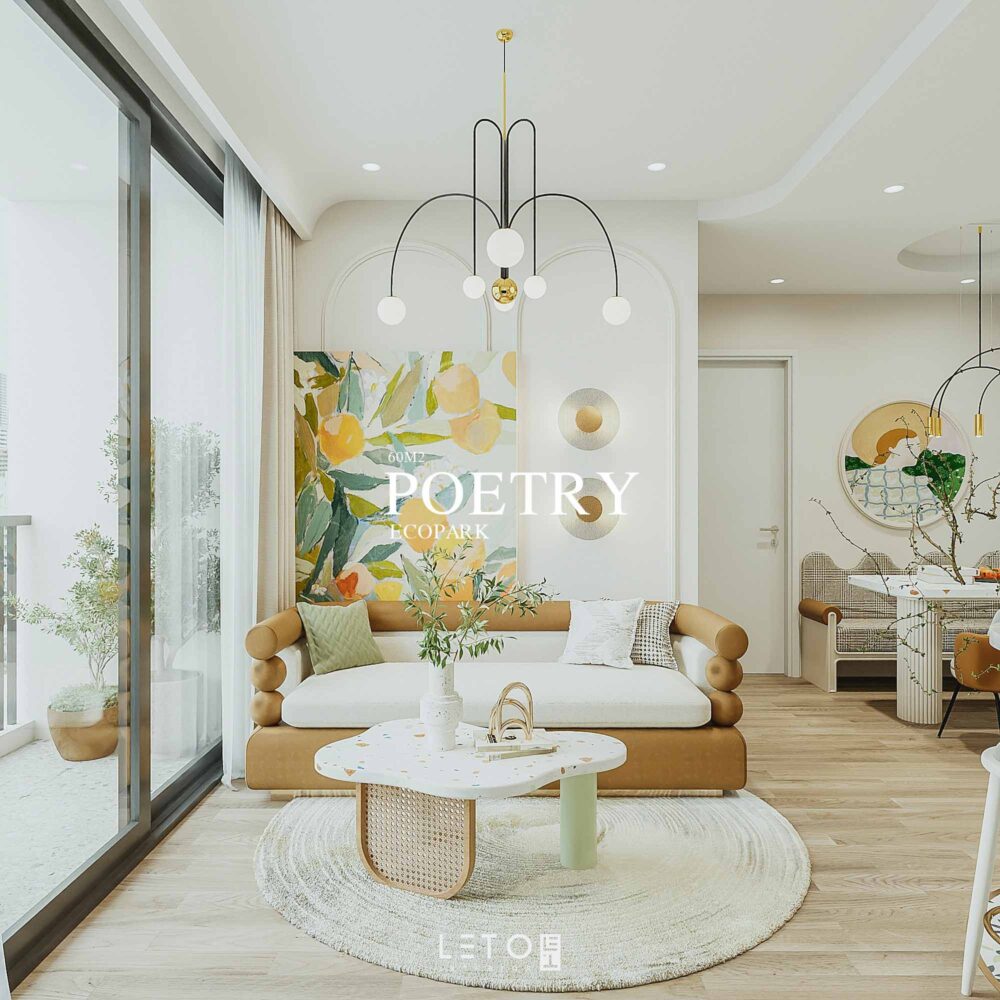 Thiết kế nội thất chung cư 60m2 theo phong cách Japandi - Leto Interior